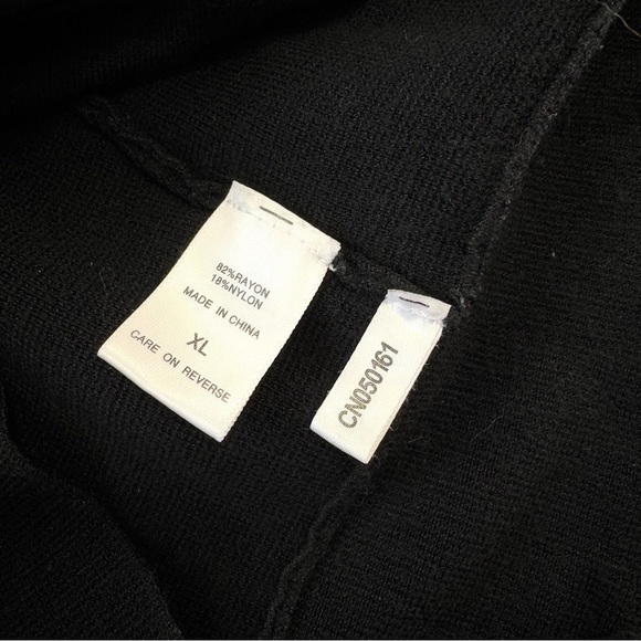 7th Avenue Design Studio Women's XL Black Asymmetrical Zip Sweater Jacket Career - Picture 8 of 12